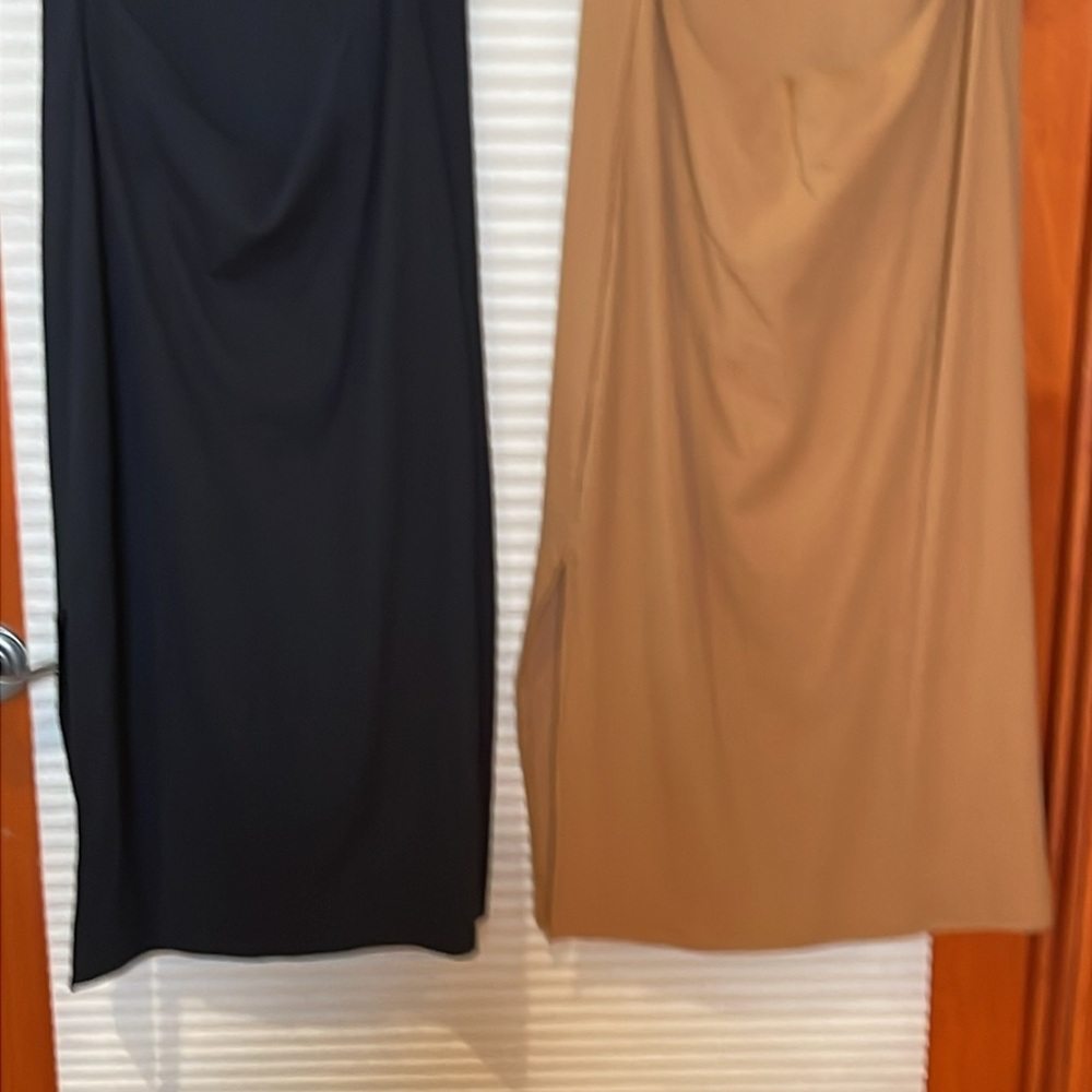 Bundle of women’s XXL swimsuit cover-up/dress one black one cognac/caramel NWT - Picture 10 of 11